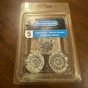 Amerock Clear Acrylic Cabinet Knobs Satin Nickel Set of 5